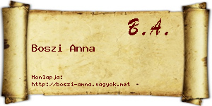 Boszi Anna névjegykártya